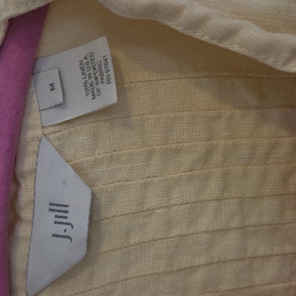 J. Jill Linen Butter Yellow Button Down Blouse - Picture 2 of 7